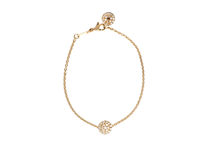 Simple Gold Plated Round CZ Studded Fashion Bracelet